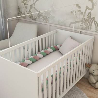 Berço Baby 100% Mdf com Mosquiteiro Branco - Panorama Móveis