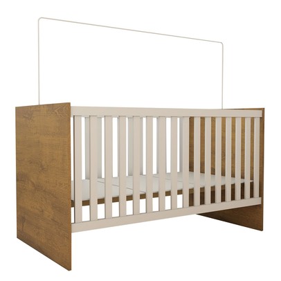 Berço Baby 100% Mdf com Mosquiteiro Branco/Madeirado Ypê - Panorama Móveis