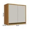Armário Aéreo Cozinha 80 Cm Tempranillo 2 Portas 100% Mdf  Amêndoa/Off White - Rio Doce