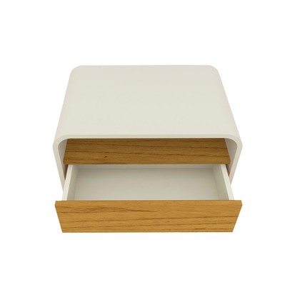 Mesa de Cabeceira Innova 1 Gaveta 100% Mdf Off White/Naturale - Gelius