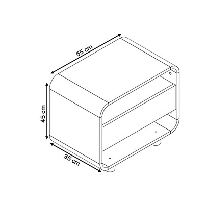 Mesa de Cabeceira Innova 1 Gaveta 100% Mdf Off White - Gelius