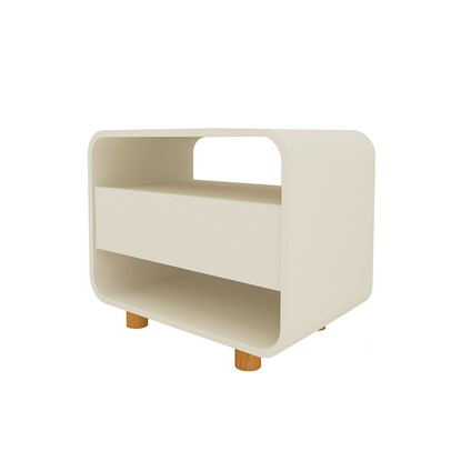 Mesa de Cabeceira Innova 1 Gaveta 100% Mdf Off White - Gelius