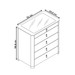 Cômoda Innova 5 Gavetas 100% Mdf com Vidro Off White - Gelius