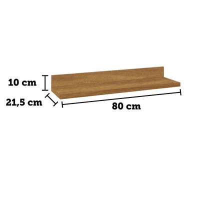 Prateleira Tempranillo 80 Cm 100% Mdf Amêndoa - Rio Doce