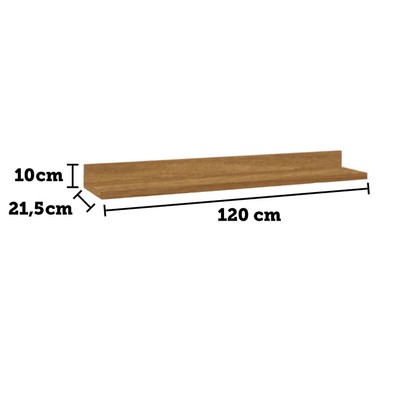 Prateleira Tempranillo 120 Cm 100% Mdf Amêndoa - Rio Doce