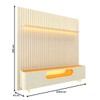 Rack com Painel para TV Até 85 Polegadas Nobre 2 Portas Ripado 100% Mdf com Vidro Off White/Naturale - Gelius