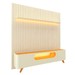Rack com Painel para TV Até 85 Polegadas Nobre 2 Portas Ripado 100% Mdf com Led Off White/Naturale - Gelius