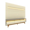 Rack com Painel para TV Até 85 Polegadas Royal Requinte 100% Mdf com Led Off White/Cinza - Gelius