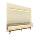 Rack com Painel para TV Até 85 Polegadas Royal Requinte 100% Mdf com Led Off White/Cinza - Gelius
