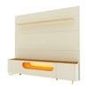 Rack com Painel para TV Até 85 Polegadas Royal Nobre 2 Portas com Vidro 100% Mdf Off White/Naturale - Gelius