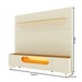 Rack com Painel para TV Até 85 Polegadas Royal Nobre 2 Portas com Vidro 100% Mdf Off White/Naturale - Gelius