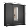Guarda-Roupa Santiago 3 Portas 3 Gavetas com Espelho Preto - Carioca Móveis