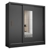 Guarda-Roupa Santiago 3 Portas 3 Gavetas com Espelho Preto - Carioca Móveis