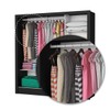 Guarda-Roupa Santiago 3 Portas 3 Gavetas com Espelho Preto - Carioca Móveis