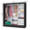 Guarda-Roupa Santiago 3 Portas 3 Gavetas com Espelho Preto - Carioca Móveis