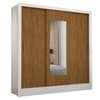 Guarda-Roupa Santiago 3 Portas 3 Gavetas com Espelho Branco/Cinamomo - Carioca Móveis