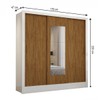 Guarda-Roupa Santiago 3 Portas 3 Gavetas com Espelho Branco/Cinamomo - Carioca Móveis
