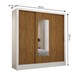 Guarda-Roupa Santiago 3 Portas 3 Gavetas com Espelho Branco/Cinamomo - Carioca Móveis