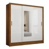 Guarda-Roupa Santiago 3 Portas 3 Gavetas com Espelho Cinamomo/Branco - Carioca Móveis