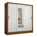 Guarda-Roupa Santiago 3 Portas 3 Gavetas com Espelho Cinamomo/Branco - Carioca Móveis