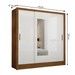 Guarda-Roupa Santiago 3 Portas 3 Gavetas com Espelho Cinamomo/Branco - Carioca Móveis