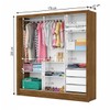 Guarda-Roupa Santiago 3 Portas 3 Gavetas com Espelho Cinamomo/Branco - Carioca Móveis