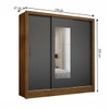 Guarda-Roupa Santiago 3 Portas 3 Gavetas com Espelho Cinamomo/Preto - Carioca Móveis