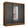 Guarda-Roupa Santiago 3 Portas 3 Gavetas com Espelho Cinamomo/Preto - Carioca Móveis