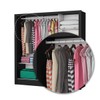 Guarda-Roupa Santiago 3 Portas 3 Gavetas com Espelho Preto/Cinamomo - Carioca Móveis