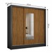 Guarda-Roupa Santiago 3 Portas 3 Gavetas com Espelho Preto/Cinamomo - Carioca Móveis