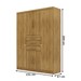 Guarda-Roupa Casal Taurus 6 Portas 3 Gavetas Nature - Pnr Móveis