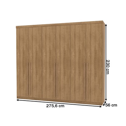 Guarda-Roupa Casal Vancouver Majestic 6 Portas 3 Gavetas 100% Mdf Nature - Pnr Móveis
