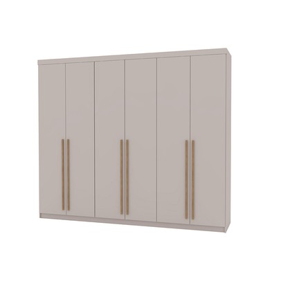 Guarda-Roupa Casal Vancouver Majestic 6 Portas 3 Gavetas 100% Mdf Fendi - Pnr Móveis