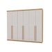 Guarda-Roupa Casal Vancouver Majestic 6 Portas 3 Gavetas 100% Mdf Nature/Fendi - Pnr Móveis