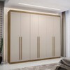 Guarda-Roupa Casal Vancouver Majestic 6 Portas 3 Gavetas 100% Mdf Nature/Fendi - Pnr Móveis
