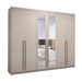 Guarda-Roupa Casal Alfa Magestic 6 Portas 6 Gavetas 100% Mdf com Espelho Fendi - Pnr Móveis