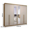 Guarda-Roupa Casal Alfa Magestic 6 Portas 6 Gavetas 100% Mdf com Espelho Nature/Fendi - Pnr Móveis