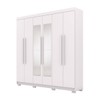 Guarda-Roupa Casal Bahamas 6 Portas 2 Gavetas com Espelho Branco - Pnr Móveis
