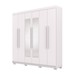 Guarda-Roupa Casal Bahamas 6 Portas 2 Gavetas com Espelho Branco - Pnr Móveis