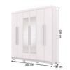 Guarda-Roupa Casal Bahamas 6 Portas 2 Gavetas com Espelho Branco - Pnr Móveis