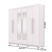 Guarda-Roupa Casal Bahamas 6 Portas 2 Gavetas com Espelho Branco - Pnr Móveis
