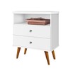 Mesa de Cabeceira Status 2 Gavetas Branco - J&a Móveis