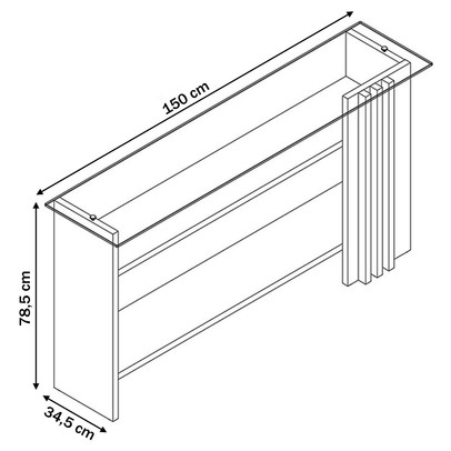 Aparador Frizz 2 Prateleiras com Vidro Cinamomo/Off White - Madetec