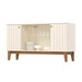 Balcão Buffet Bali 4 Portas Ripado com Vidro Off White/Nature - Henn