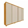 Guarda-Roupa Casal Absolut New 6 Portas 4 Gavetas Ripado 100% Mdf Naturale/Off White - Gelius
