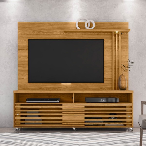 Estante para TV Até 65 Polegadas Frizz 2 Portas com Led Cumaru/Fosco - Madetec