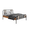 Cama de Casal Sevilha Preto/Canela Rústico/Off White - Art Panta