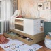 Berço Cama Bebê Multifuncional 3 Gavetas Aveiro Oak/Branco - Completa Móveis