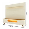 Rack com Painel para TV Até 85 Polegadas Royal Nobre 2 Portas com Led 100% Mdf Off White/Naturale - Gelius