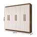 Guarda-Roupa Casal Malibu 6 Portas 4 Gavetas Jequitibá/Off White - J&a Móveis